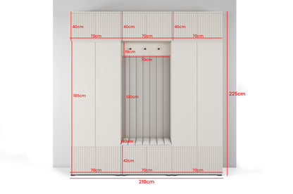 PK Rayo 3 Hallway Wardrobe - Upholstered Panels in Various Colours