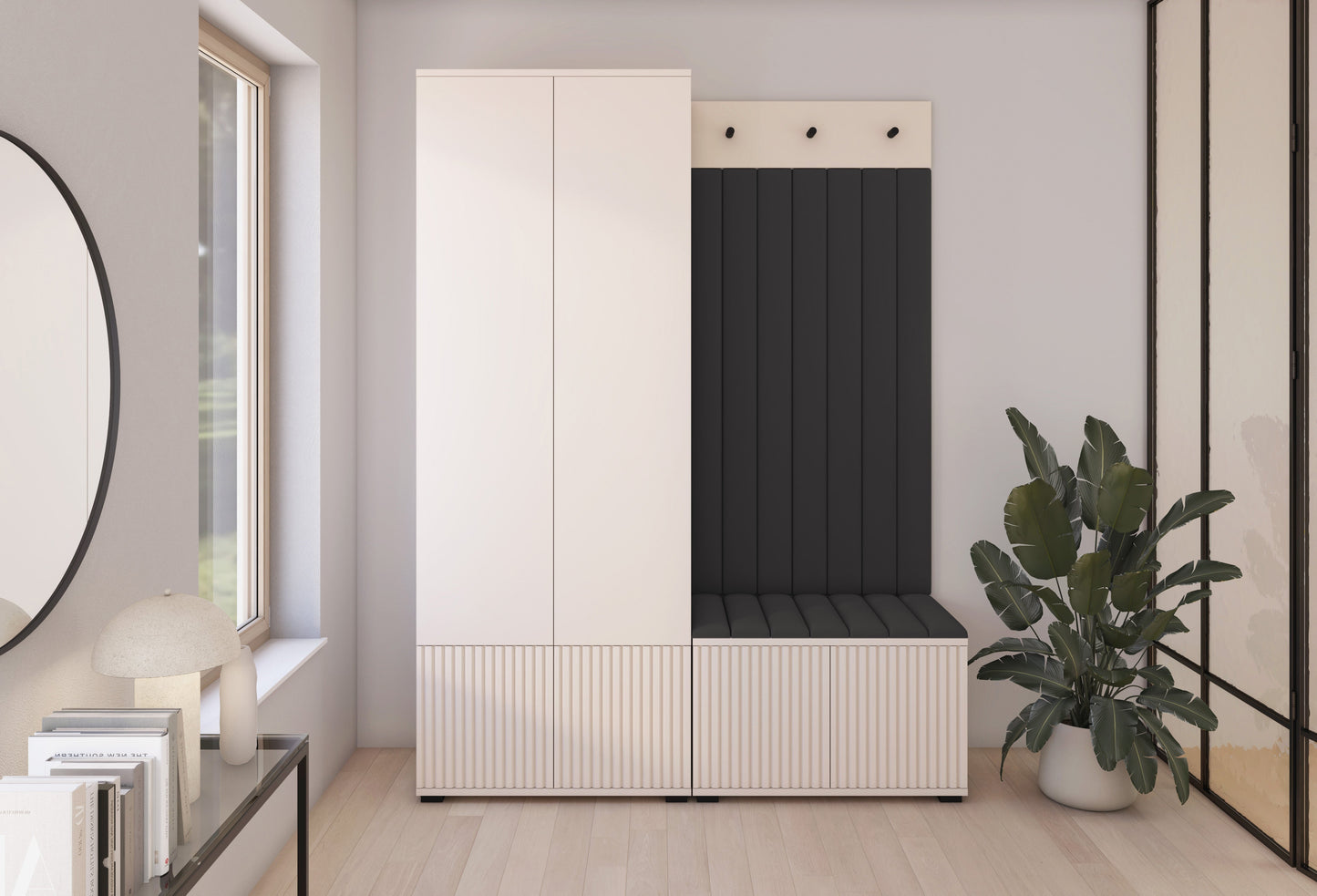 PK Rayo 1 Hallway Wardrobe - Upholstered Panels in Various Colours