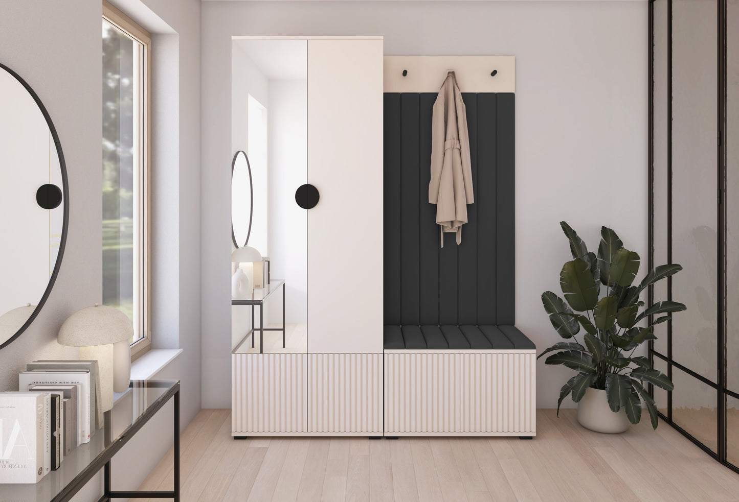 PK Rayo 1 Hallway Wardrobe - Upholstered Panels in Various Colours