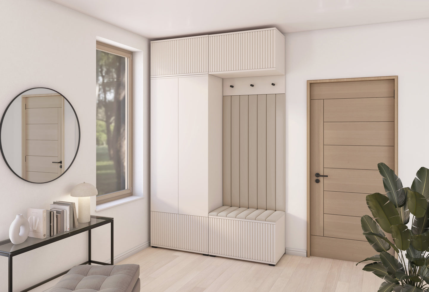PK Rayo 2 Hallway Wardrobe - Upholstered Panels in Various Colours