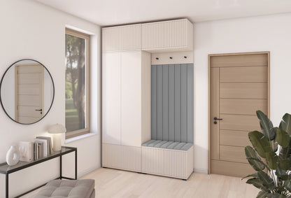 PK Rayo 2 Hallway Wardrobe - Upholstered Panels in Various Colours
