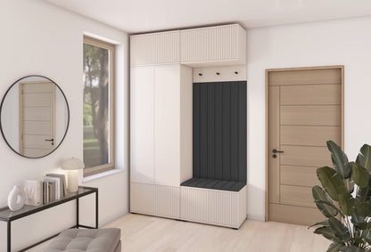 PK Rayo 2 Hallway Wardrobe - Upholstered Panels in Various Colours