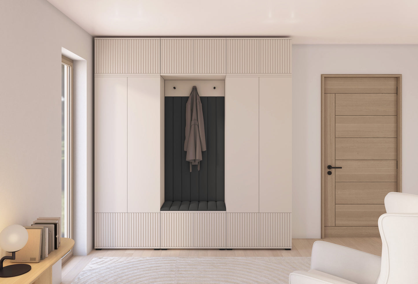 PK Rayo 3 Hallway Wardrobe - Upholstered Panels in Various Colours
