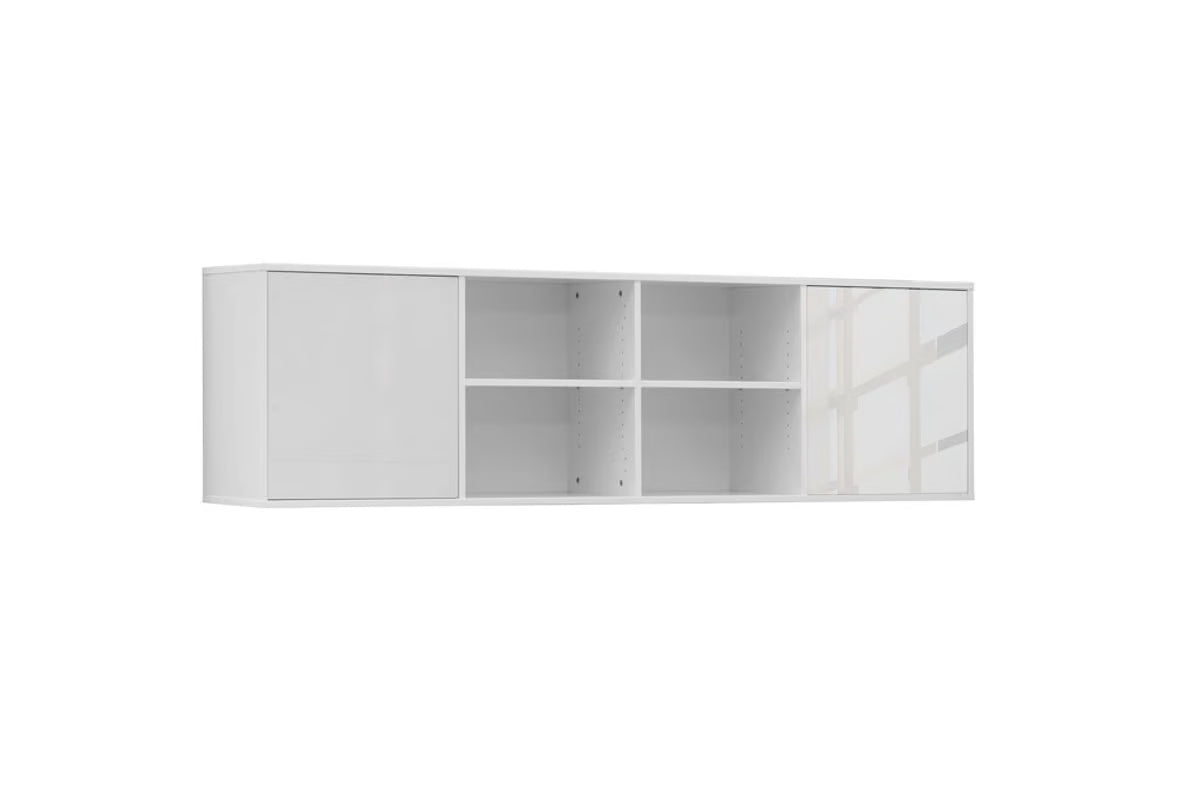 Customizable BASIC Murphy Bed  Horizontal Furniture Set White Gloss 90, 120, 140 x 200 cm