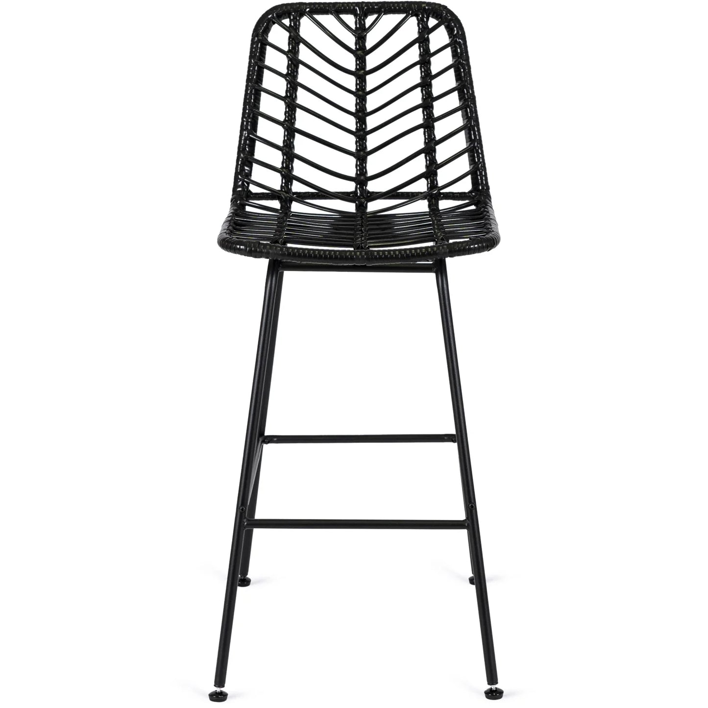 Elite JERRY Black Rattan Garden Bar Stool – Stylish & Durable