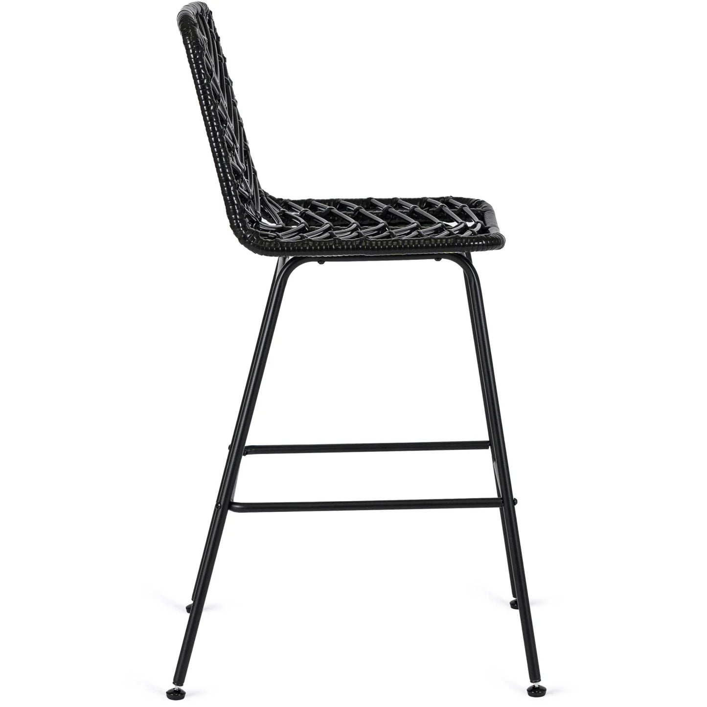 Elite JERRY Black Rattan Garden Bar Stool – Stylish & Durable