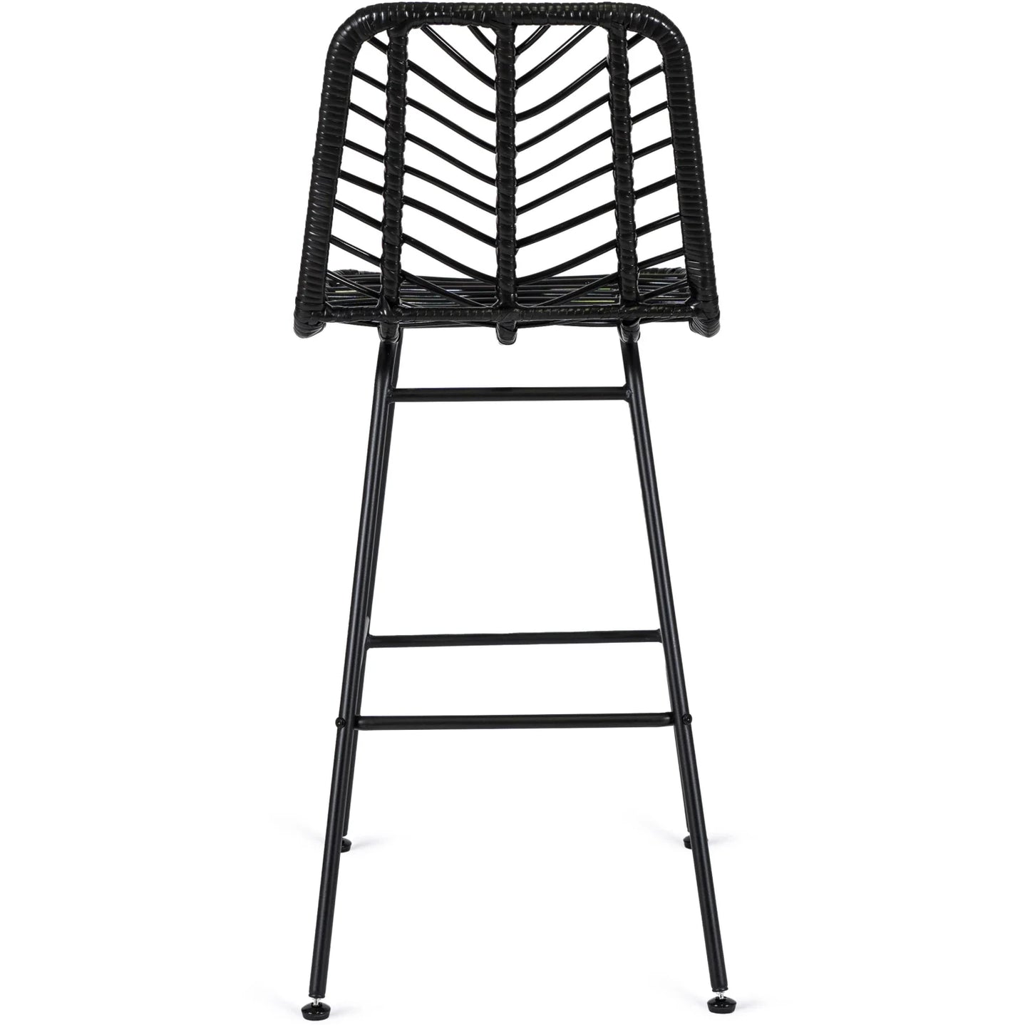 Elite JERRY Black Rattan Garden Bar Stool – Stylish & Durable