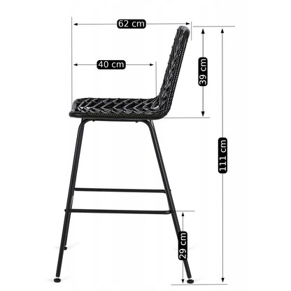 Elite JERRY Black Rattan Garden Bar Stool – Stylish & Durable