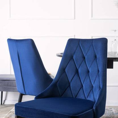 Elite CORK Navy Blue Velvet Chair – A Statement of Elegance & Comfort