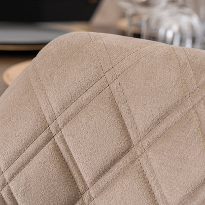 Elite DAKOTA Beige/Walnut Velour Chair – A Fusion of Elegance and Comfort