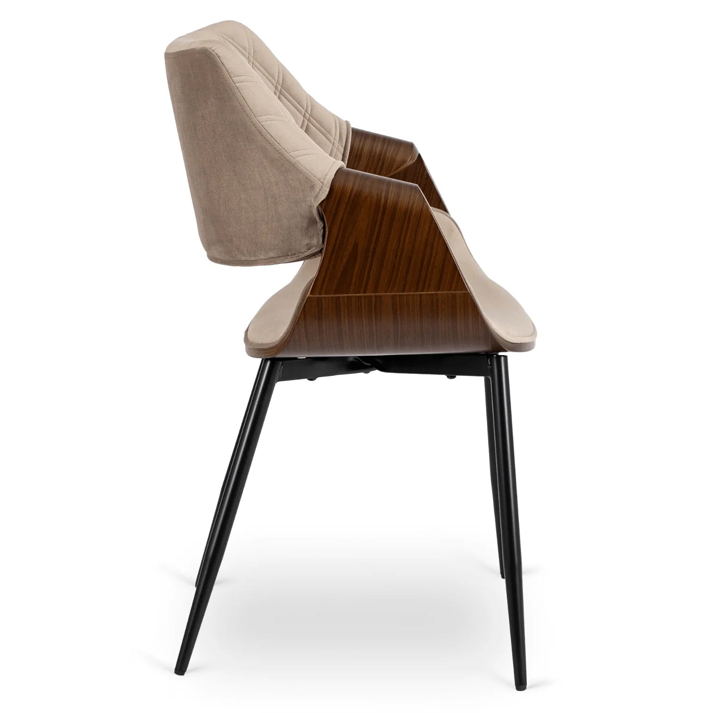 Elite DAKOTA Beige/Walnut Velour Chair – A Fusion of Elegance and Comfort