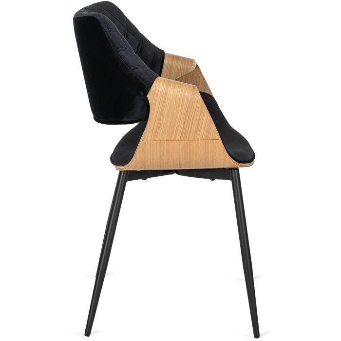 Elite DAKOTA Chair Black/Golden Oak Velvet Chair – A Fusion of Elegance and Comfort
