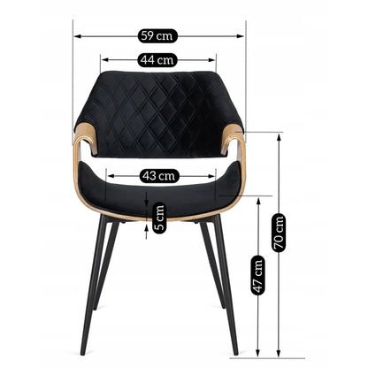 Elite DAKOTA Chair Black/Golden Oak Velvet Chair – A Fusion of Elegance and Comfort