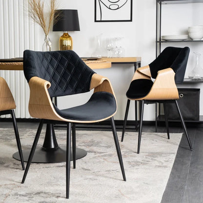 Elite DAKOTA Chair Black/Golden Oak Velvet Chair – A Fusion of Elegance and Comfort
