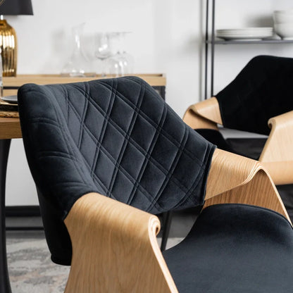 Elite DAKOTA Chair Black/Golden Oak Velvet Chair – A Fusion of Elegance and Comfort
