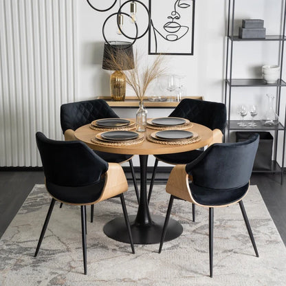 Elite DAKOTA Chair Black/Golden Oak Velvet Chair – A Fusion of Elegance and Comfort