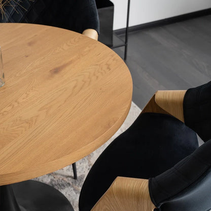 Elite DAKOTA Chair Black/Golden Oak Velvet Chair – A Fusion of Elegance and Comfort