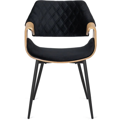 Elite DAKOTA Chair Black/Golden Oak Velvet Chair – A Fusion of Elegance and Comfort