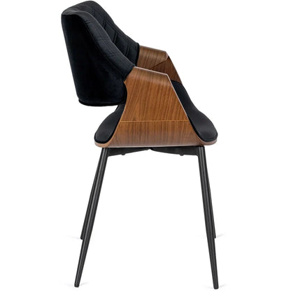 Elite DAKOTA Black/Walnut Velour Chair – A Fusion of Elegance and Comfort