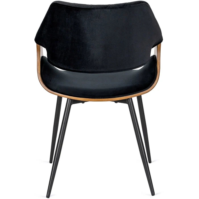 Elite DAKOTA Black/Walnut Velour Chair – A Fusion of Elegance and Comfort