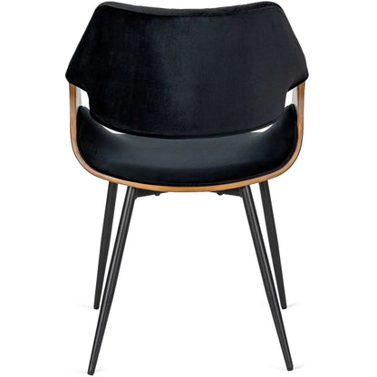 Elite DAKOTA Black/Walnut Velour Chair – A Fusion of Elegance and Comfort