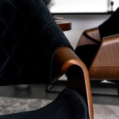 Elite DAKOTA Black/Walnut Velour Chair – A Fusion of Elegance and Comfort