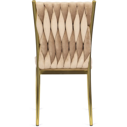 Elite DAN Chair – Beige Velvet & Gold Frame