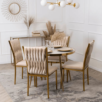 Elite DAN Chair – Cream Velvet & Gold Frame