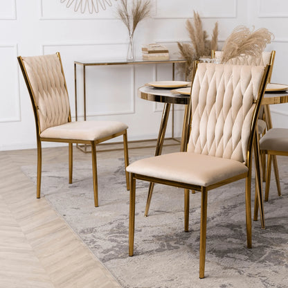 Elite DAN Chair – Cream Velvet & Gold Frame