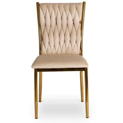 Elite DAN Chair – Cream Velvet & Gold Frame