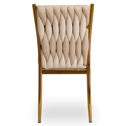 Elite DAN Chair – Cream Velvet & Gold Frame