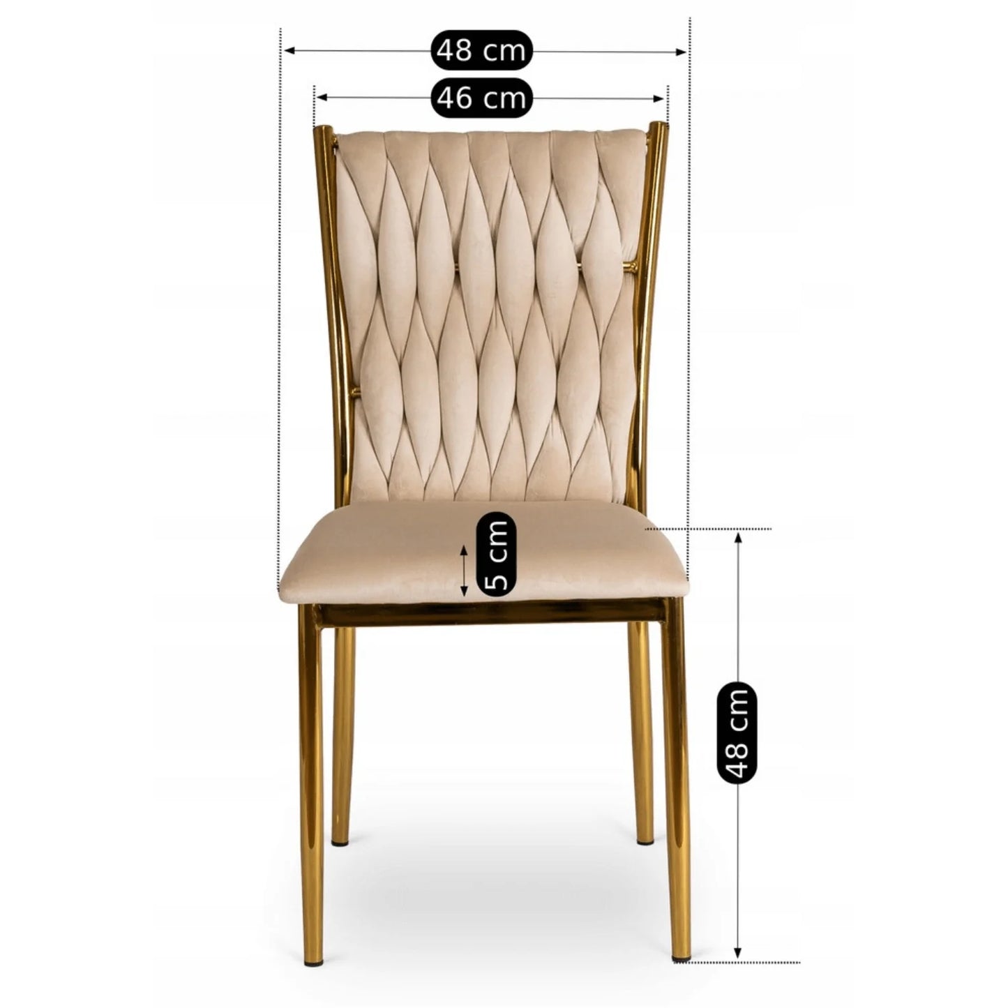 Elite DAN Chair – Cream Velvet & Gold Frame