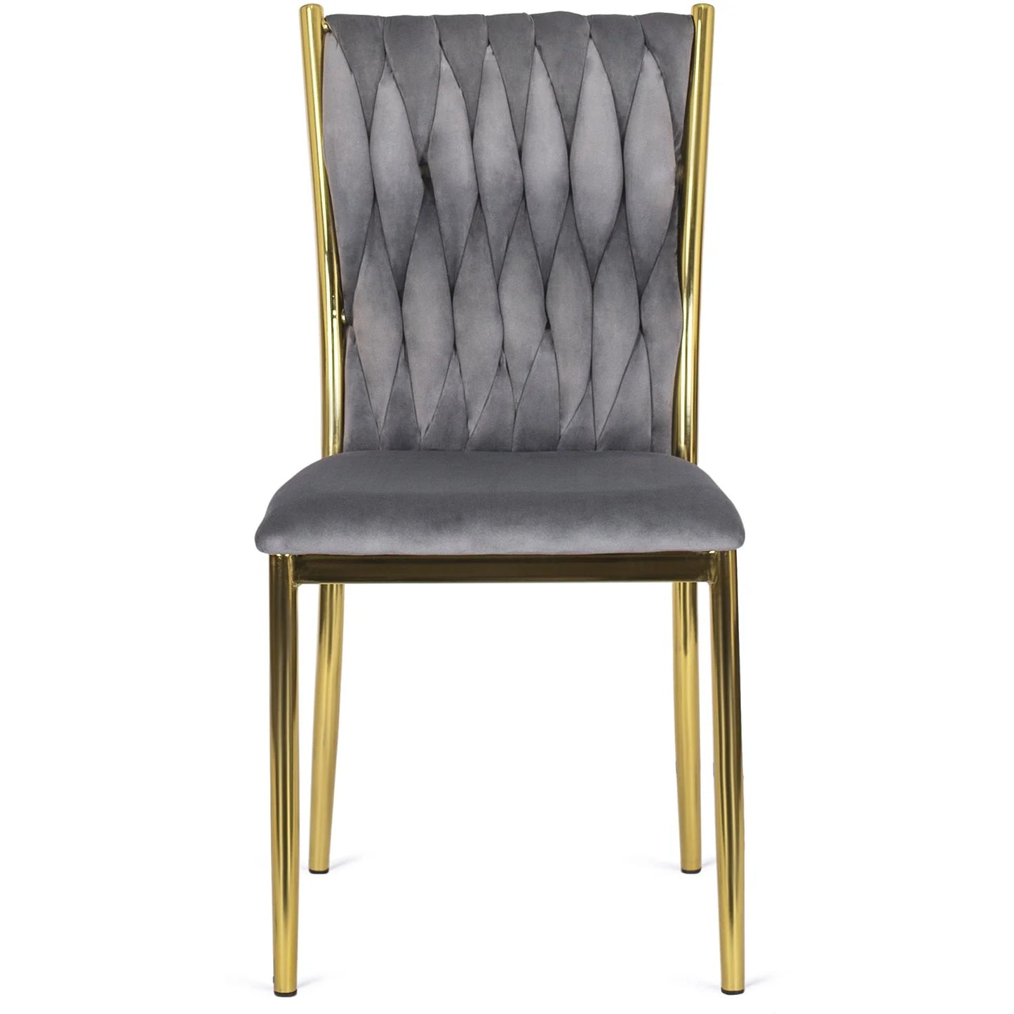 Elite DAN Chair – Gray Velvet & Gold Frame