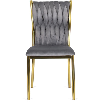 Elite DAN Chair – Gray Velvet & Gold Frame