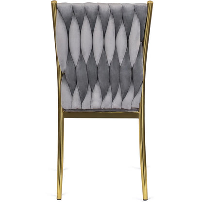 Elite DAN Chair – Gray Velvet & Gold Frame