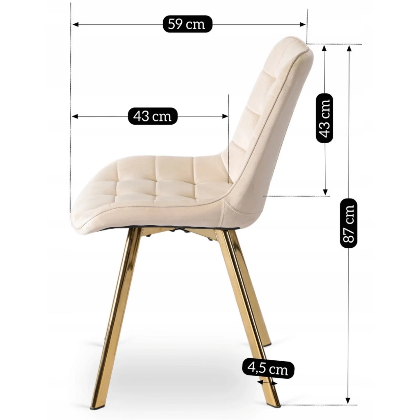 Elite DEVI Cream Velvet Chair – A Touch of Luxury and Comfort