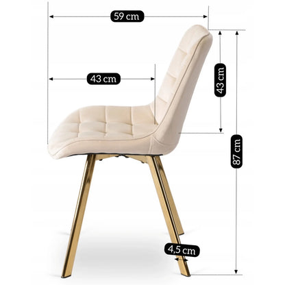 Elite DEVI Cream Velvet Chair – A Touch of Luxury and Comfort