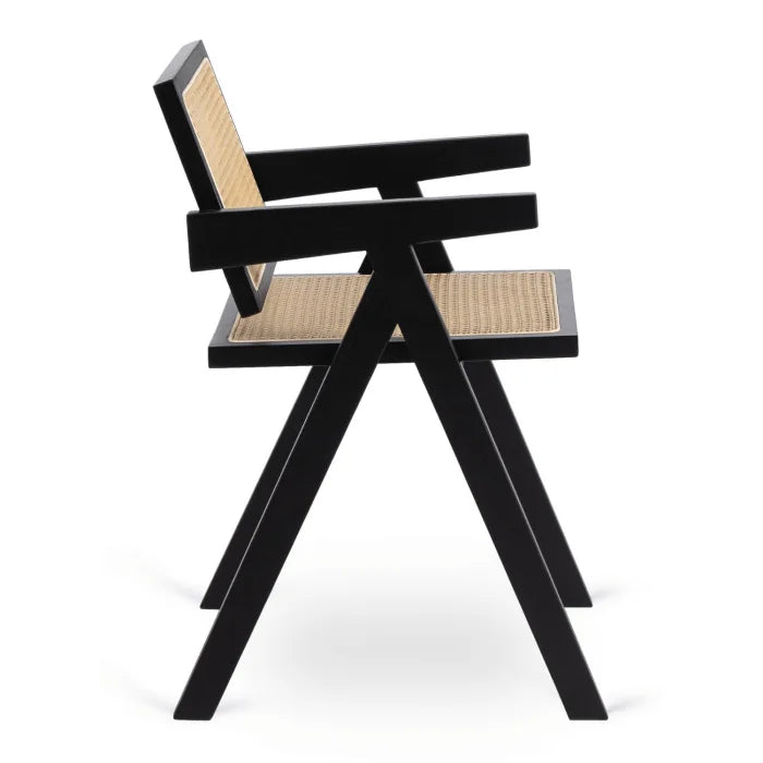 Elite MADERA Wooden Chair Black / Beige – Classic Retro with Openwork Design