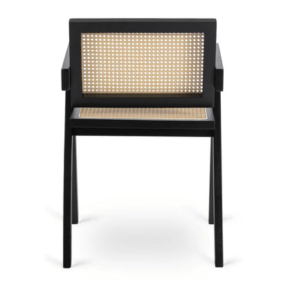 Elite MADERA Wooden Chair Black / Beige – Classic Retro with Openwork Design
