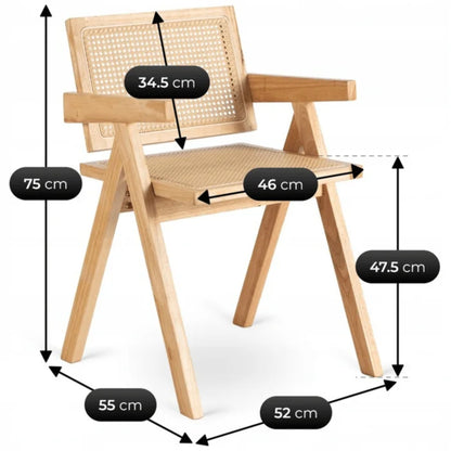 Elite MADERA Wooden Chair Oak / Beige – Classic Retro with Openwork Design