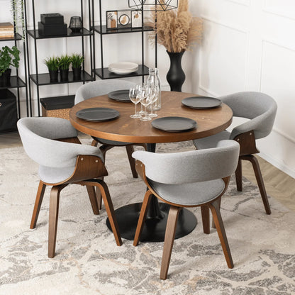 Elite GARY 2 Grey/Walnut Chair – A Perfect Fusion of Style & Comfort