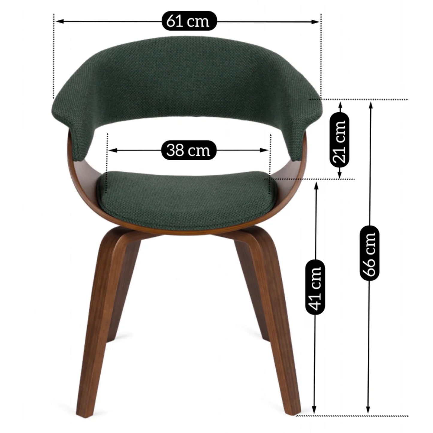 Elite GARY 2 Green/Walnut Chair – Where Comfort Meets Elegance