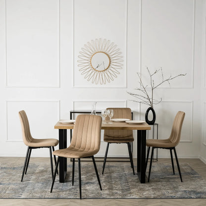 Elite IBIS Beige Velvet Chair – A Touch of Modern Elegance