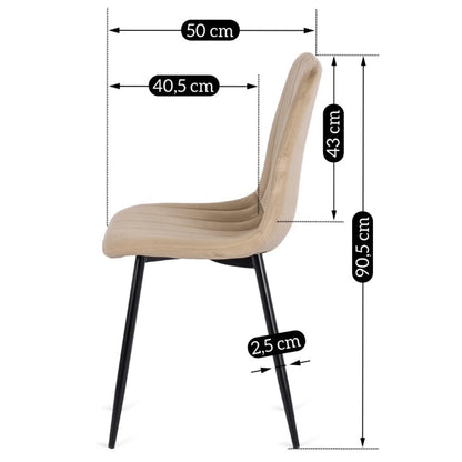 Elite IBIS Beige Velvet Chair – A Touch of Modern Elegance