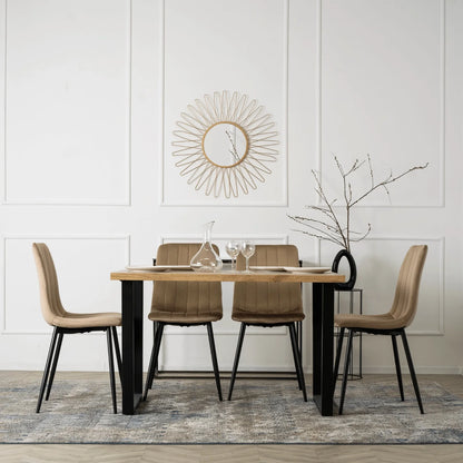 Elite IBIS Beige Velvet Chair – A Touch of Modern Elegance