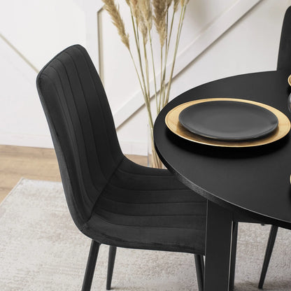 Elite IBIS Black Velvet Chair – Sleek & Modern Seating