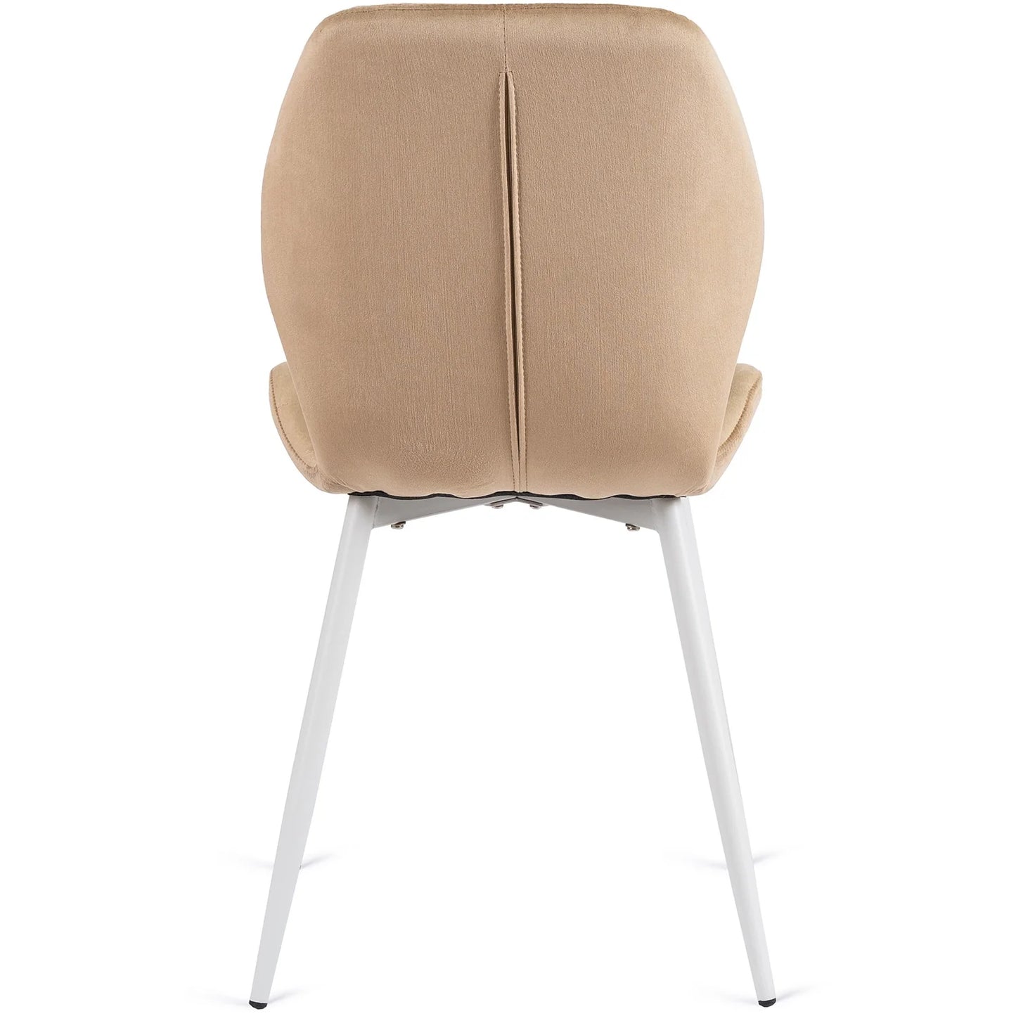 Elite LUCKY Beige Velvet Chair with White Legs – A Touch of Elegance