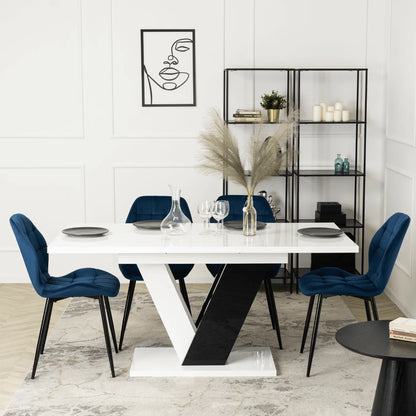 Elite LUCKY Navy Blue Velvet Chair – Timeless Elegance & Comfort