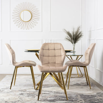 Elite LUCKY Cream Velvet Chair – Elegant Luxury for Your Space