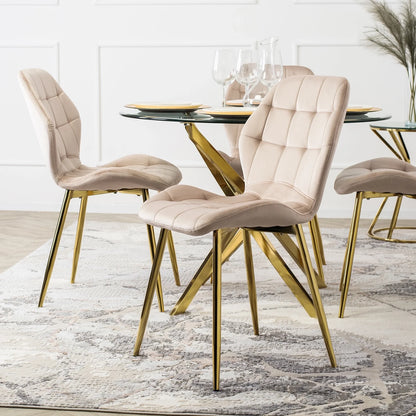 Elite LUCKY Cream Velvet Chair – Elegant Luxury for Your Space